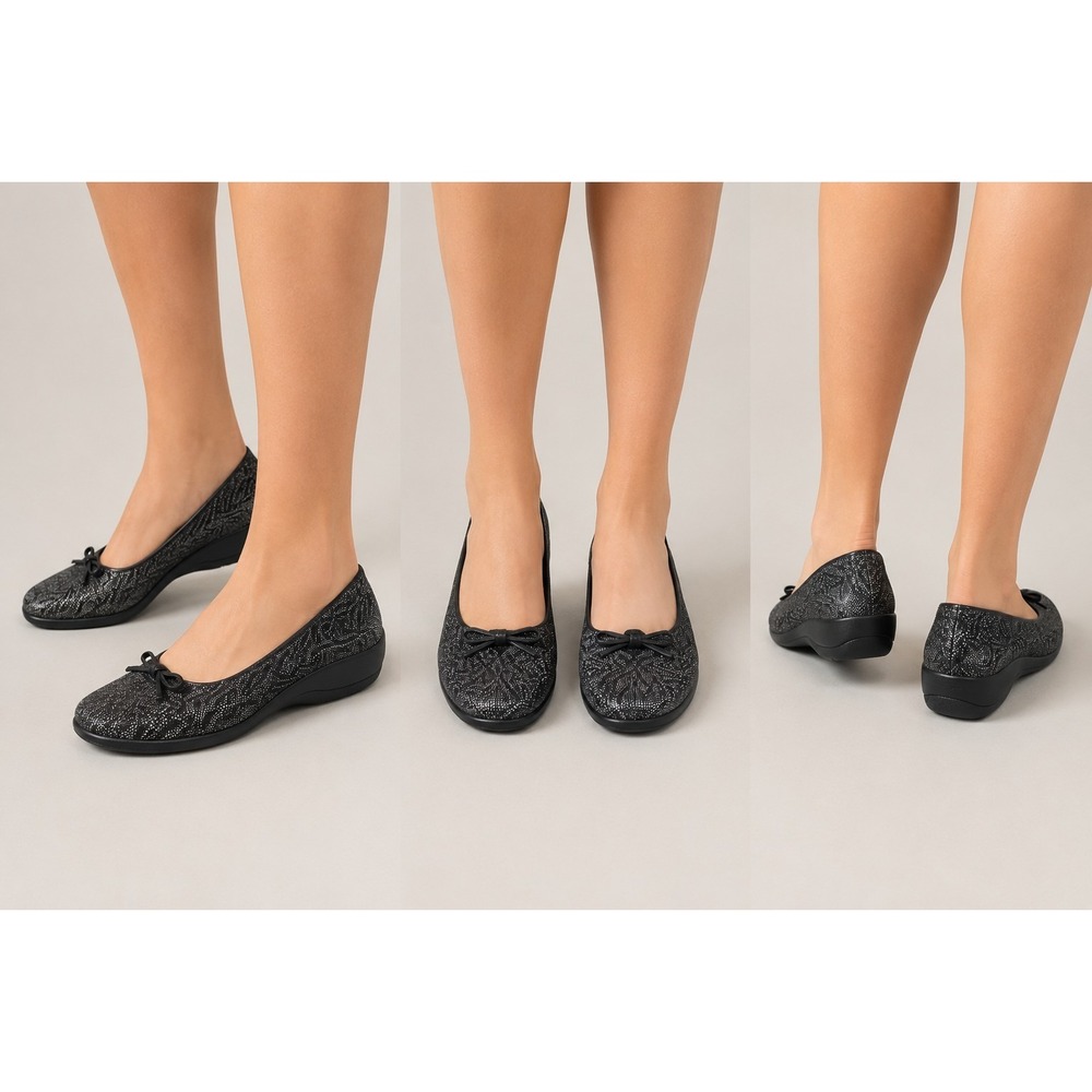 Arcopedico comfort ballet flats size 7.5 EU 38‎ black gray travel shoes